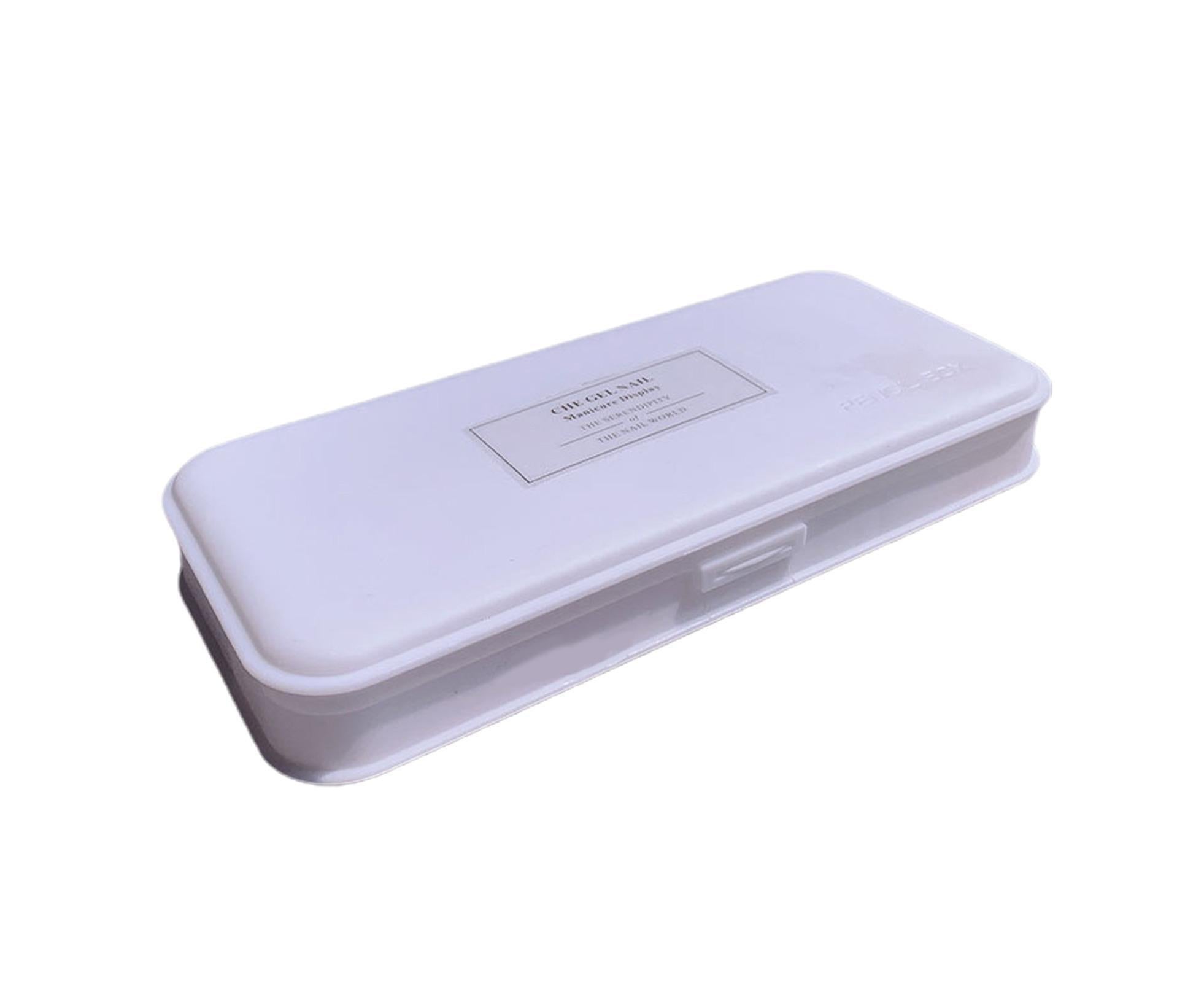 Nail Tools Box Nail Accessories Organizer Plastic Storage-White