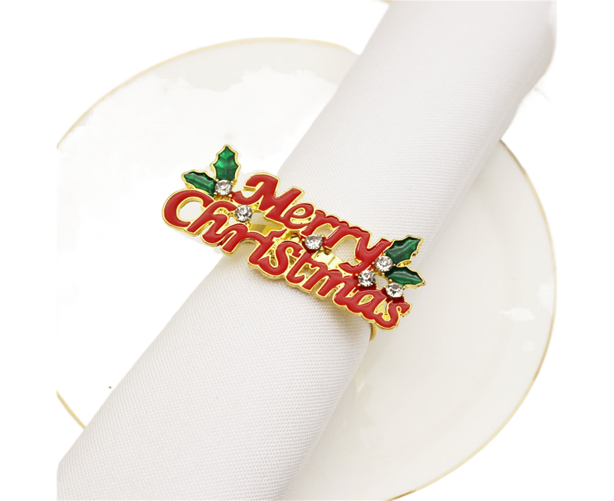 6Pcs Deer Shape Napkin Ring Christmas Style - Imitation Gold
