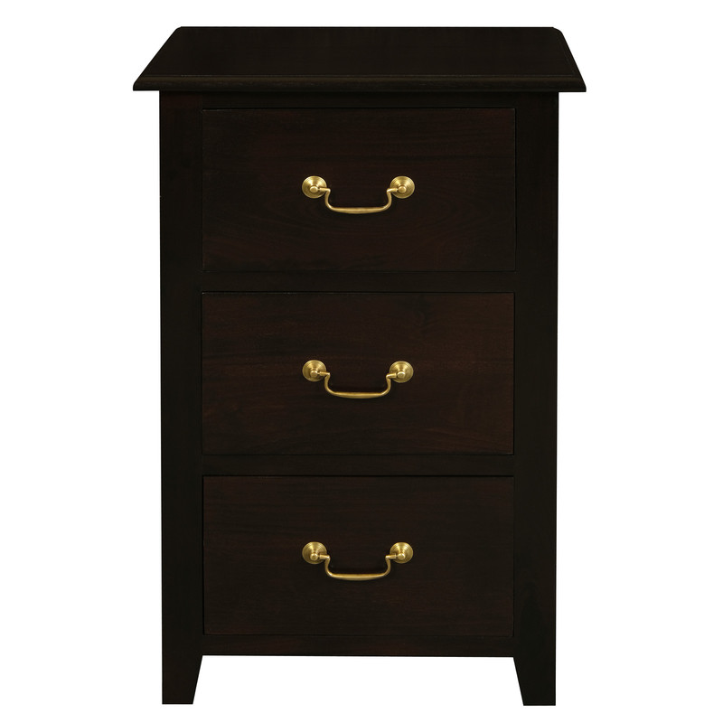 Tasmania 3 Drawer Lamp Table (Chocolate)