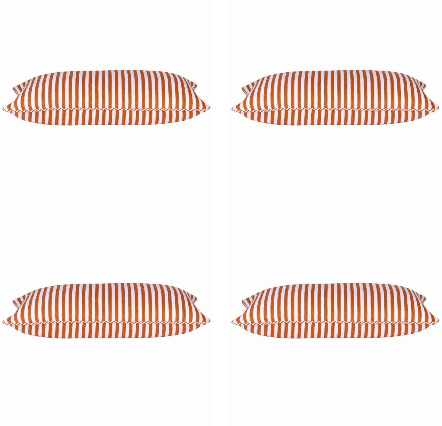 Pack of 4 Dandi Orange & White Rectangle Cushion Covers