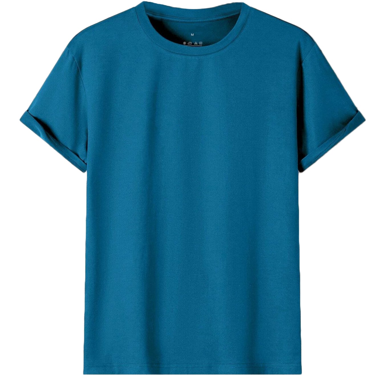 Adult 100% Cotton T-Shirt Unisex Men's Basic Plain Blank Crew Tee Tops Shirts, Aqua, XL
