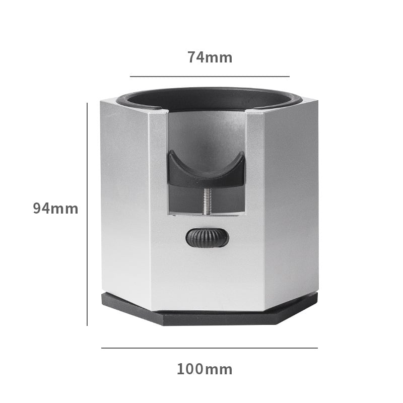 Silver Diamond Professional Aluminum Espresso Tamping Station - Adjustable Portafilter Holder Stand