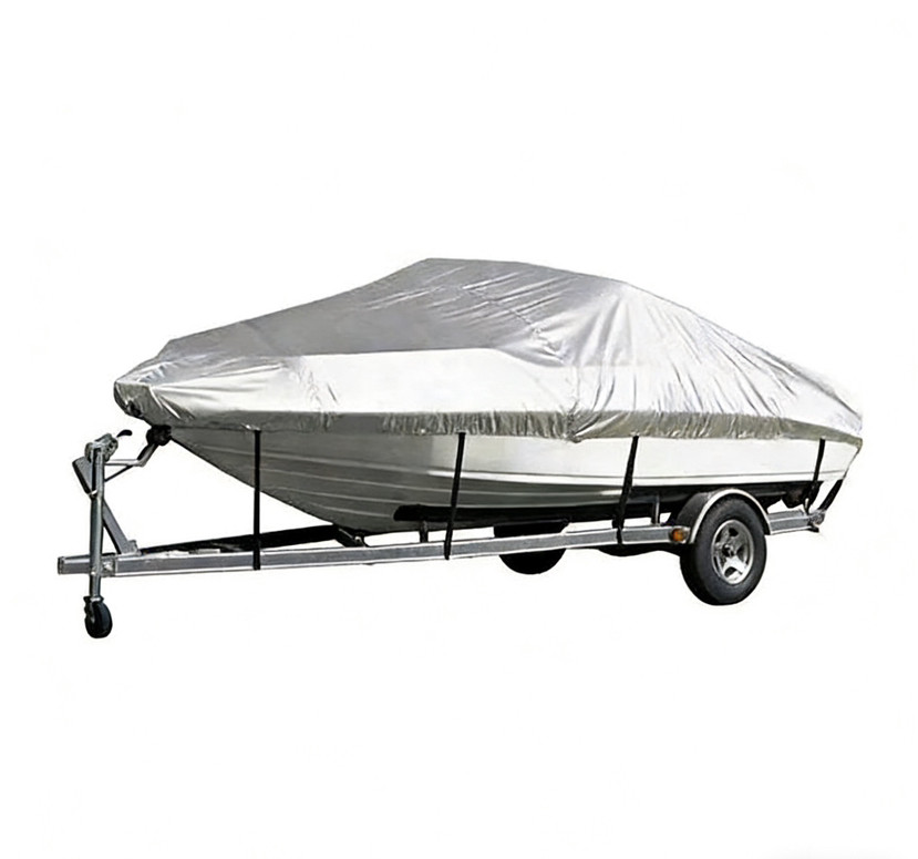 Sliver Heavy-Duty V-Hull Shield for 17 to 19 FT Yachts - All-Weather Water / Dust / UV Resistant 190T Silver Coated Marine Protector
