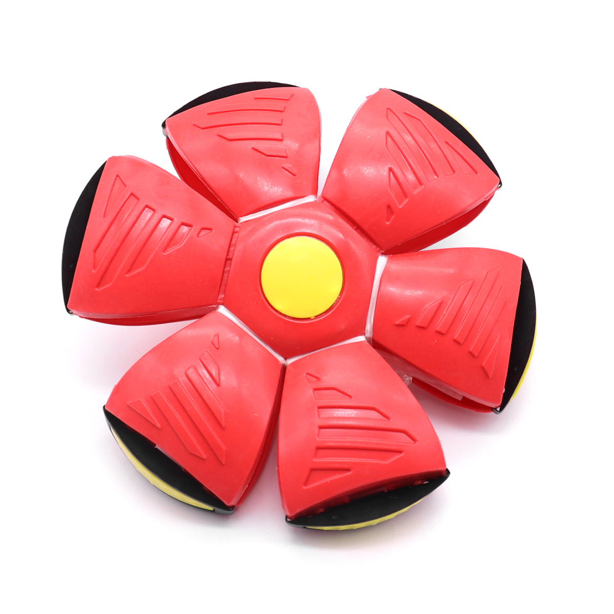 Red Transformable Dog Toy – Dual-Mode Bouncing Ball & Flying Disc for Interactive Play, Durable Chewing, and Mental Stimulation