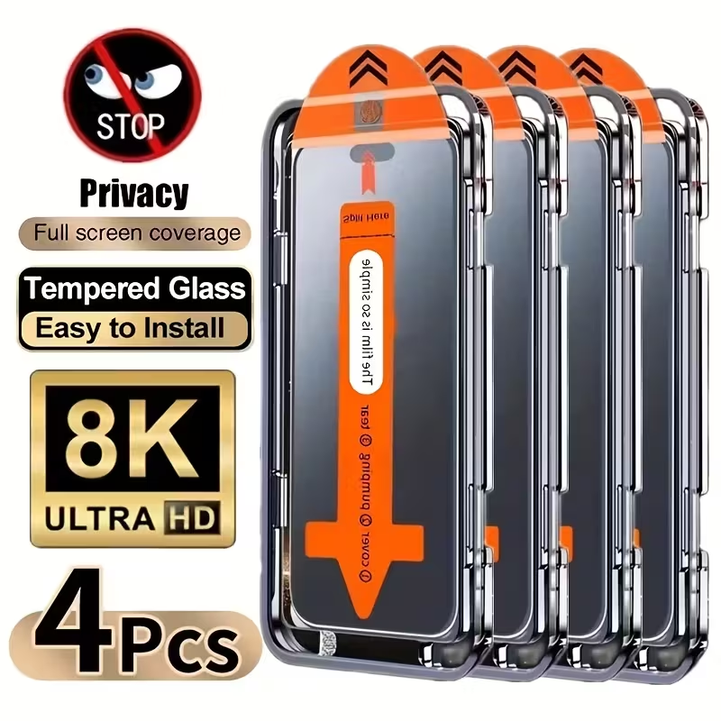 iPhone 14 Pro Max - 4-pack full-screen privacy tempered glass protective film