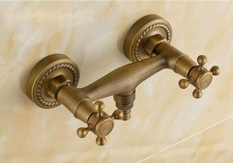 Copper Washing Machine Faucet – Hot & Cold Vintage Mixer Tap, Antique Style Bathroom & Bathtub Faucet, Retro Water Tap