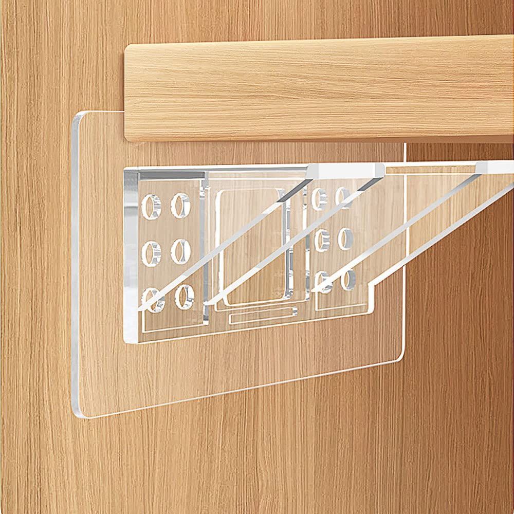 12 Pieces Large Size Adhesive Shelf Bracket, Shelf Support Pegs | Double Row Thickened and Reinforced Design, Punch Free, Shelf Support Pegs, For Shelves Kitchen Cabinet Book Closet