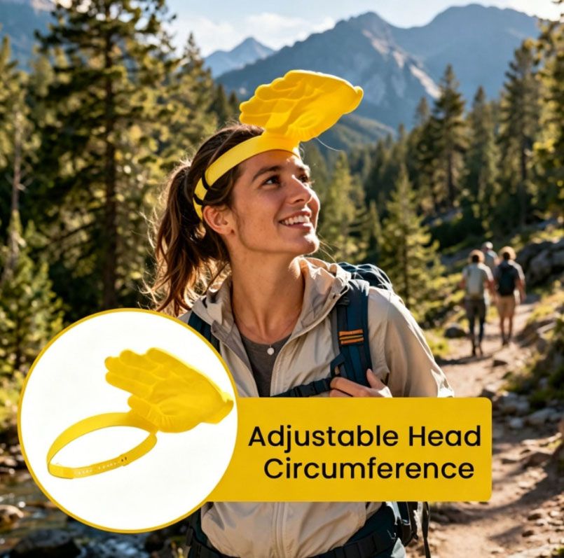 Novelty Hand Shaped Sun Visor Hat, Funny Palm Headband UV Protection Sun Hat, Creative Photo Prop for Women Men, Portable Summer Outdoor Beach Travel Sunshade Headband, One Size Fits All