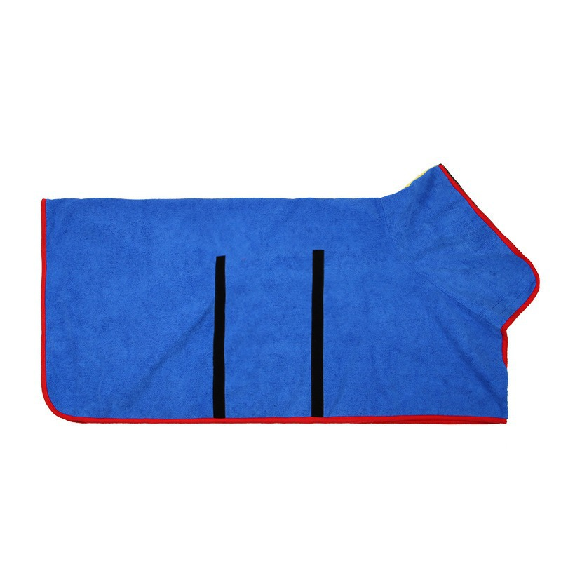 Dog Bathrobe Microfiber Absorbent Drying Coat, Blue, S