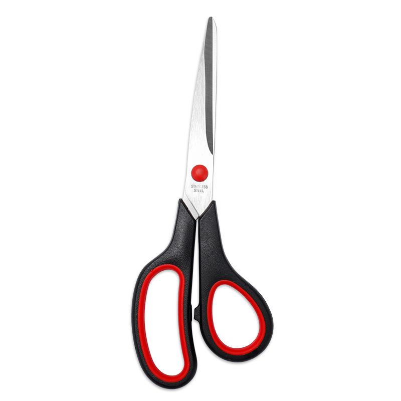 Stainless Steel Kitchen & Office Scissors with Soft Grip Handle, Sharp Multipurpose Craft Shears, Black and Red