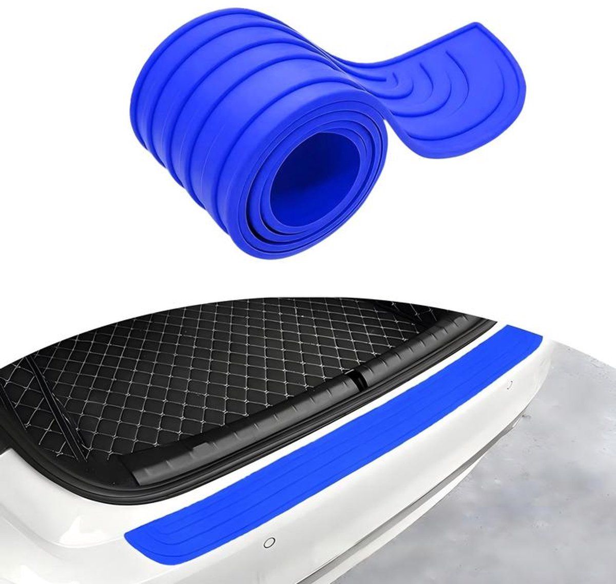 Blue Universal Car Bumper Protection Strip Scratch Resistant Anti Slip, 104 x 9 cm