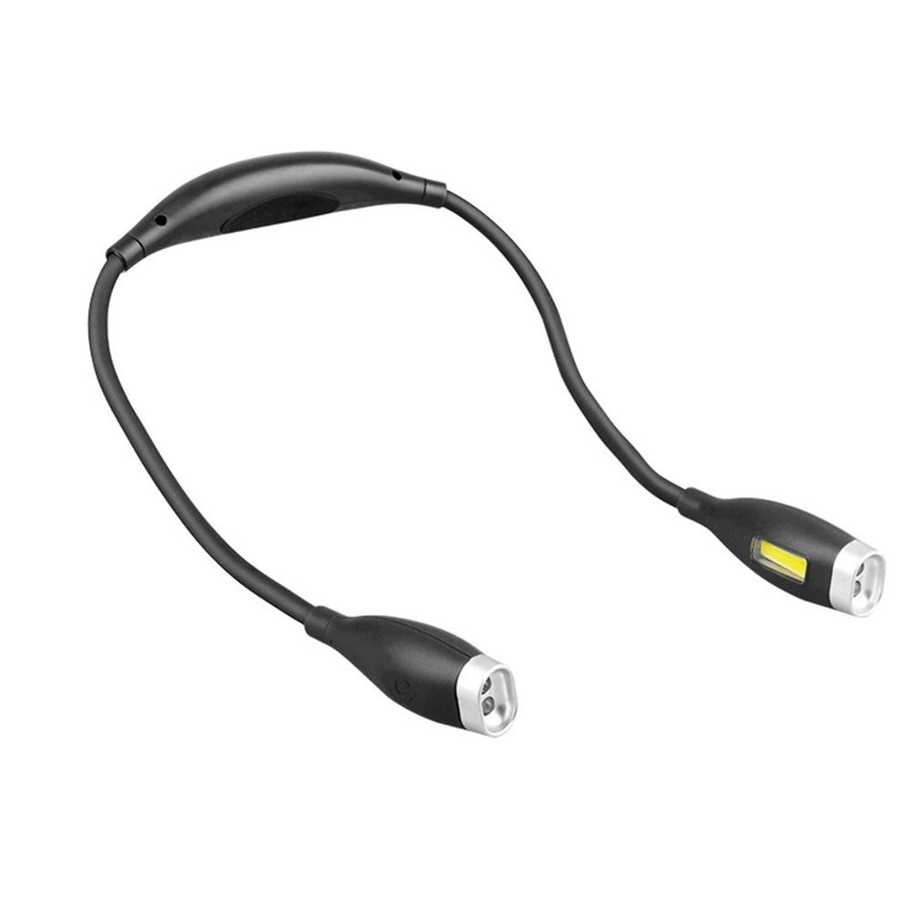 Rechargeable LED Neck Reading Light, Book Lights for Reading in Bed,3 Colors,Flexible Soft Silicone Arms Comfortable Wear, Long Lasting. Great for Readers, Craft & Knitting,Black