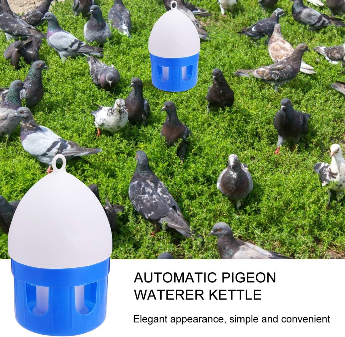 Birds Water Feeder Plastic Bird Feeding Bird Drinker Waterer Dispenser Water Pot Container Feeding Supplies for Pigeon Parrot 4.5L