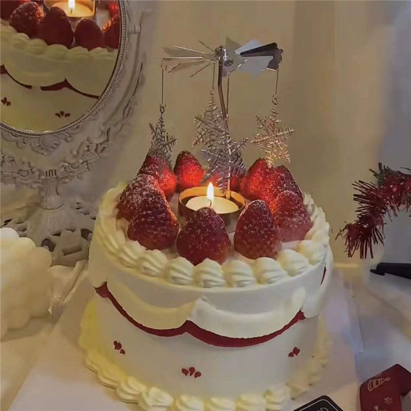 Gift Carousel Candle Tea Light Holder Rotary Candle Holder Spinning Candleholder Metal Windmill Candlestick for Home Decor