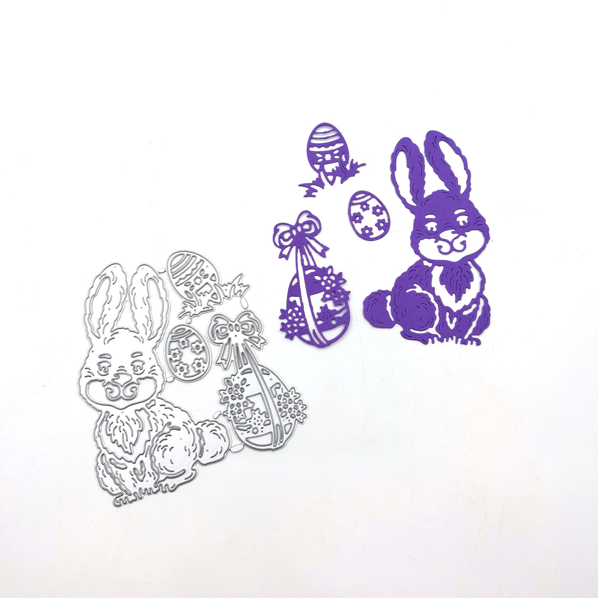 Cute Bunny Egg Carbon Steel Cutting Dies DIY for Card Making Cut Dies Paper Albums Crafts Decor （1pcs）