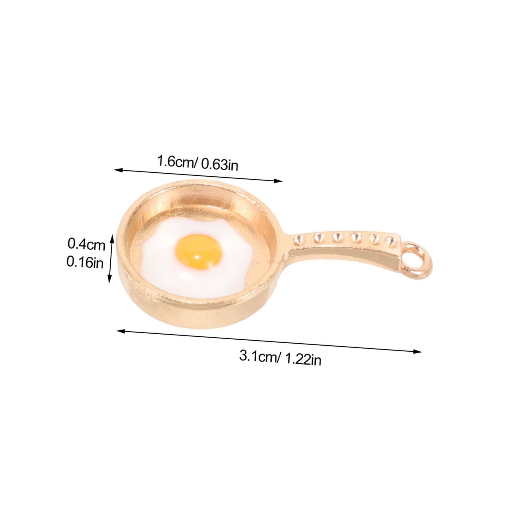 20Pcs frying pan shaped charms Charm crafts necklaces egg bracelets DIY charms food fried eggs jewelry decorate alloy frying pan mini