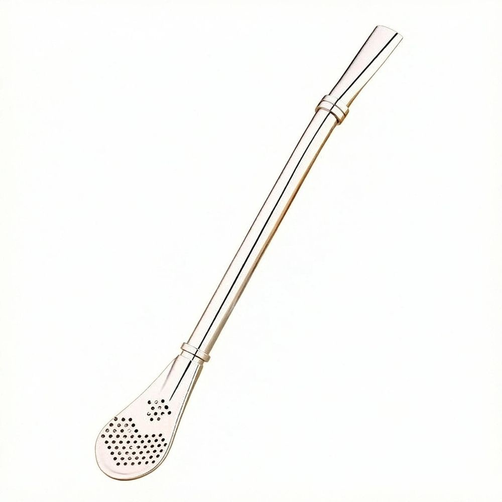 Straws Silver Steel Drinking Spoon Straws Filter 6.18in Loose Leaf Tea Infuser Barware Strainer Stirring Straws
