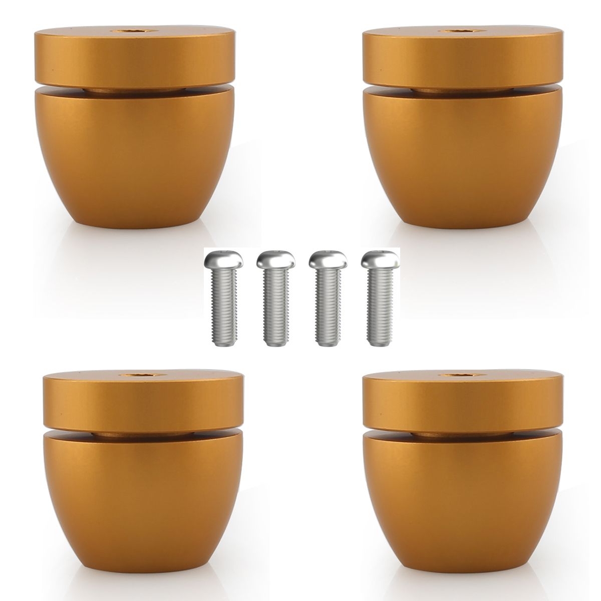 4 Pcs Ball Beads Speaker Isolation Feet Turntable Platform Pads Audio Shock Absorber Subwoofer Isolation Feet 33×30 Pad (Golden)