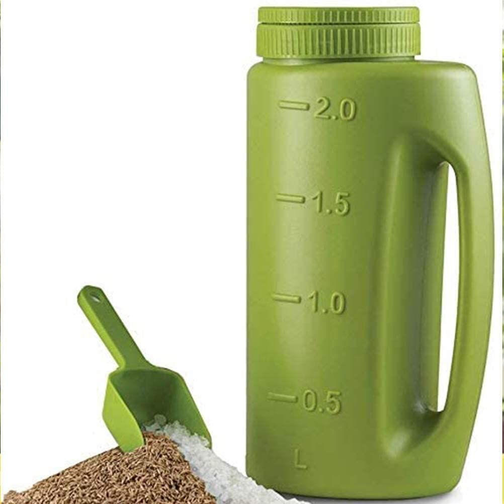 Spreader Shaker Salt Seed Spreader for Seeds 2L Ice Melt Tool Garden Fertilizer Plant Food Spreader Adjustable Handheld Lawn