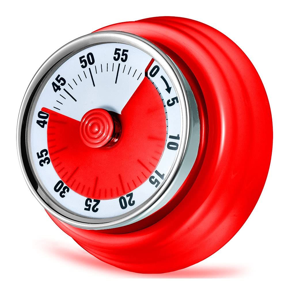 Kitchen Timer, Kitchen Countdown Cooking Timer Reminder No Battery Required Magnetic Time Management Timer Red