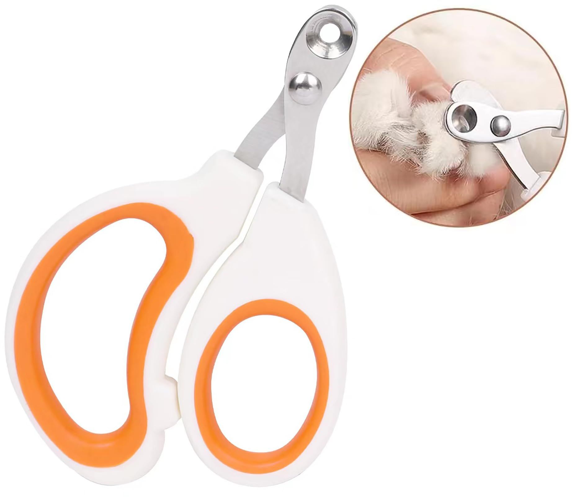 Cat Nail Clippers with Circular Cut Hole -Avoid Over Cutting Pet Nail Clippers -Sharp Angled Blade Professional Paw