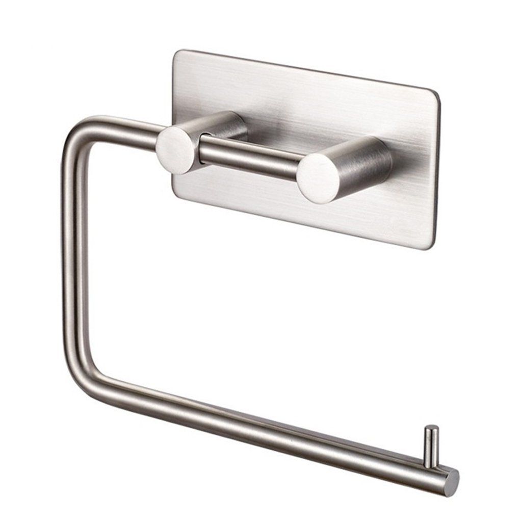 Toilet Paper Holder Wall Mount Self Adhesive, Brushed Stainless Steel Stainless Steel Toilet Paper Holder Hooks Tissue