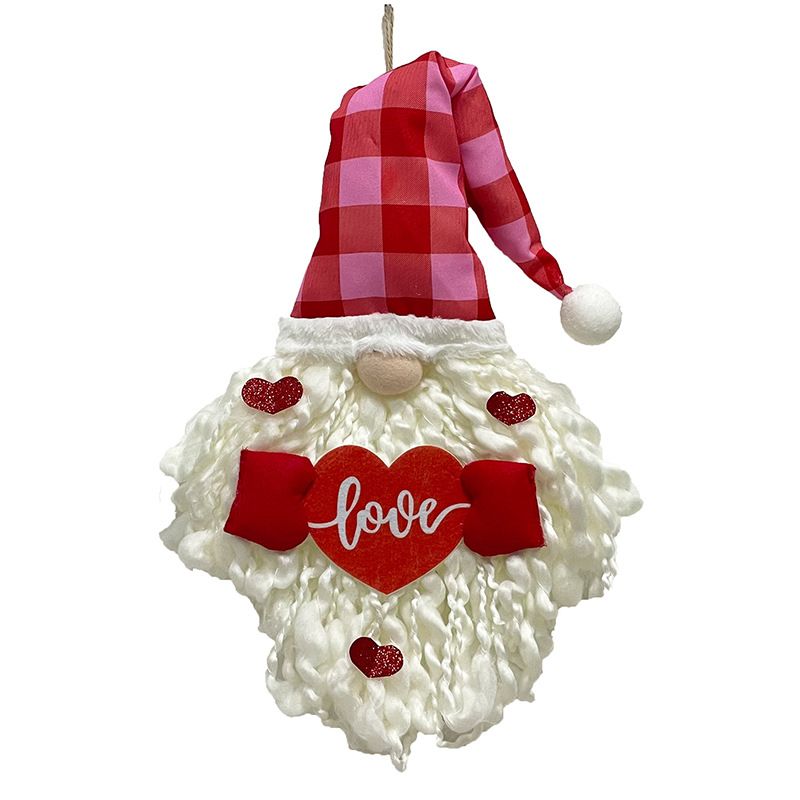 Valentines Day Pendant Valentines Day Decoration Handmade Valentine Hanging Ornaments Creative Gnome Wreath for Home Decor