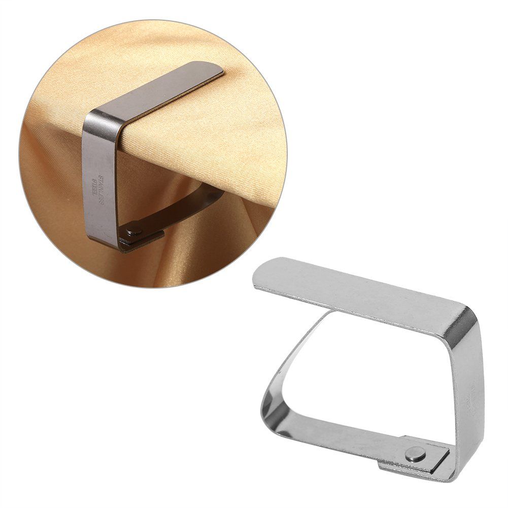 tainless Steel Home Kitchen Teapot Table Cloth Holders Clip Clamp 4pcs Silver Tone Easy to store, takes very less space 4pes