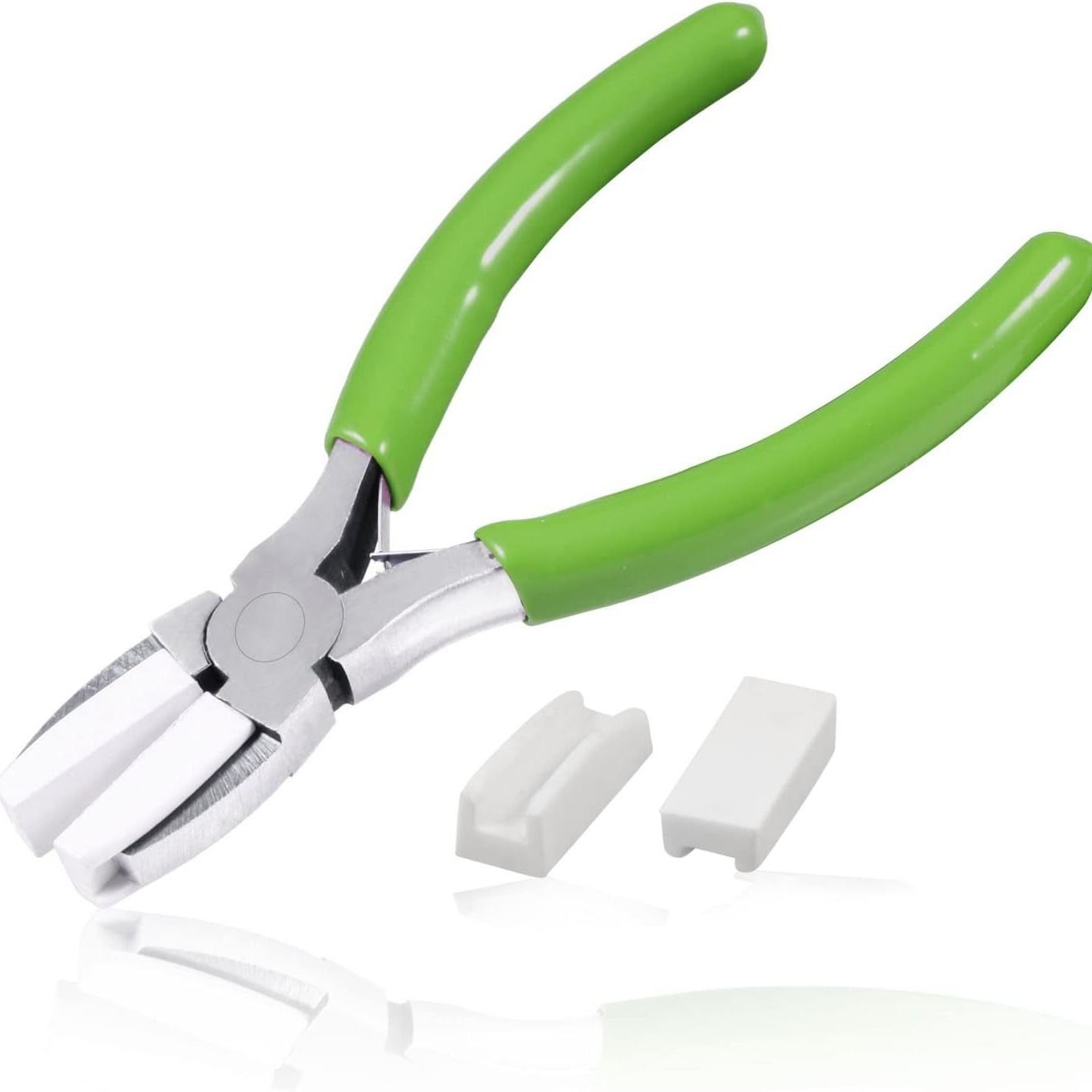 Double Nylon Jaw Pliers 5 Inches with Extra Nylon Jaws Wire Straightener Pliers with Double Leaf Spring Jewelry Making Tool for
