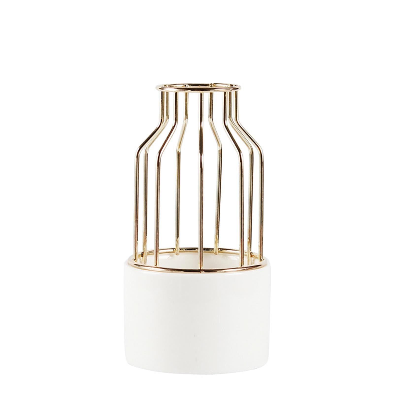Vases for Decor Vase Nordic Style Geometric Wrought Iron Transparent Creative Home Decoration Decorative Vase