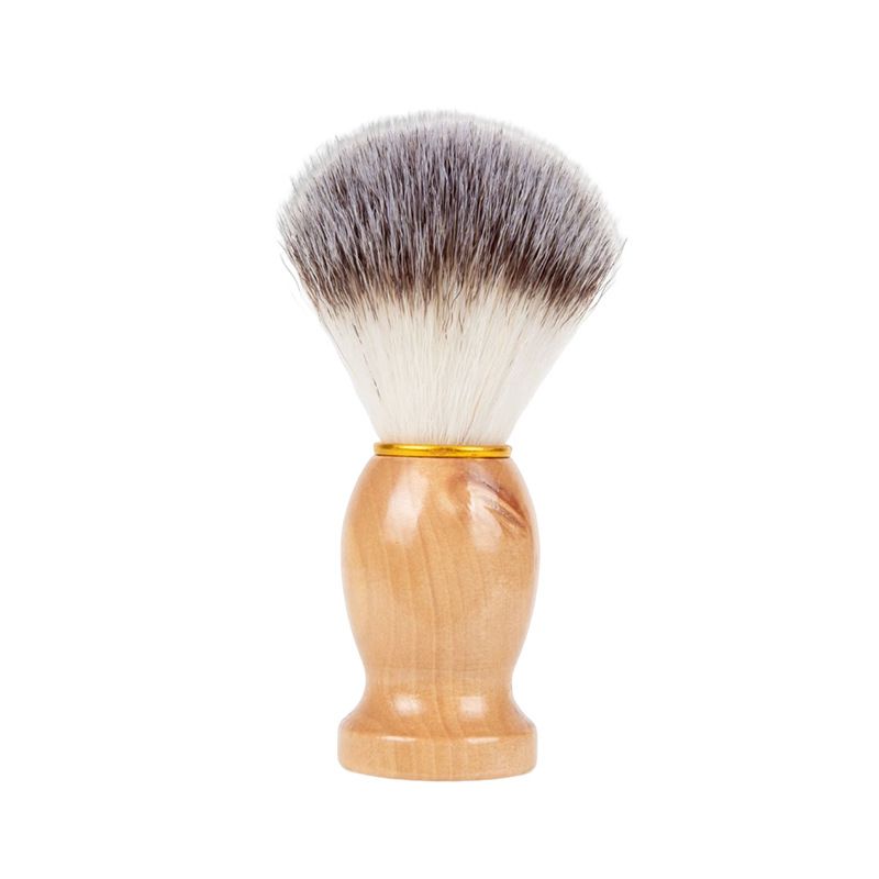 Men's Bristle Shaving and Beard Brush Set - Perfect for Grooming, Shaving, and Hair Dusting - Natural Wooden Handle