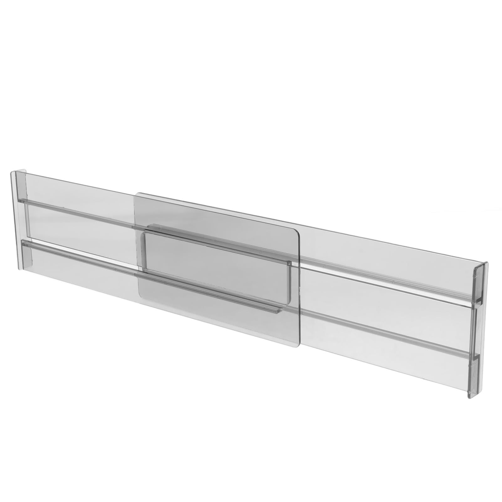 Transparent plastic drawer partition, adjustable flexible drawer partition, extendable drawer organizer drawer partition