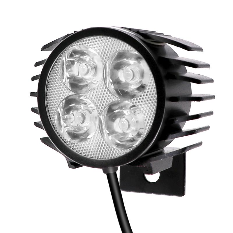 LED Motorcycle Spotlight with Horn, 2 in 1 Front Built-in Horn, Electric Scooter Spotlight with Bell, 36V-72V for Electric