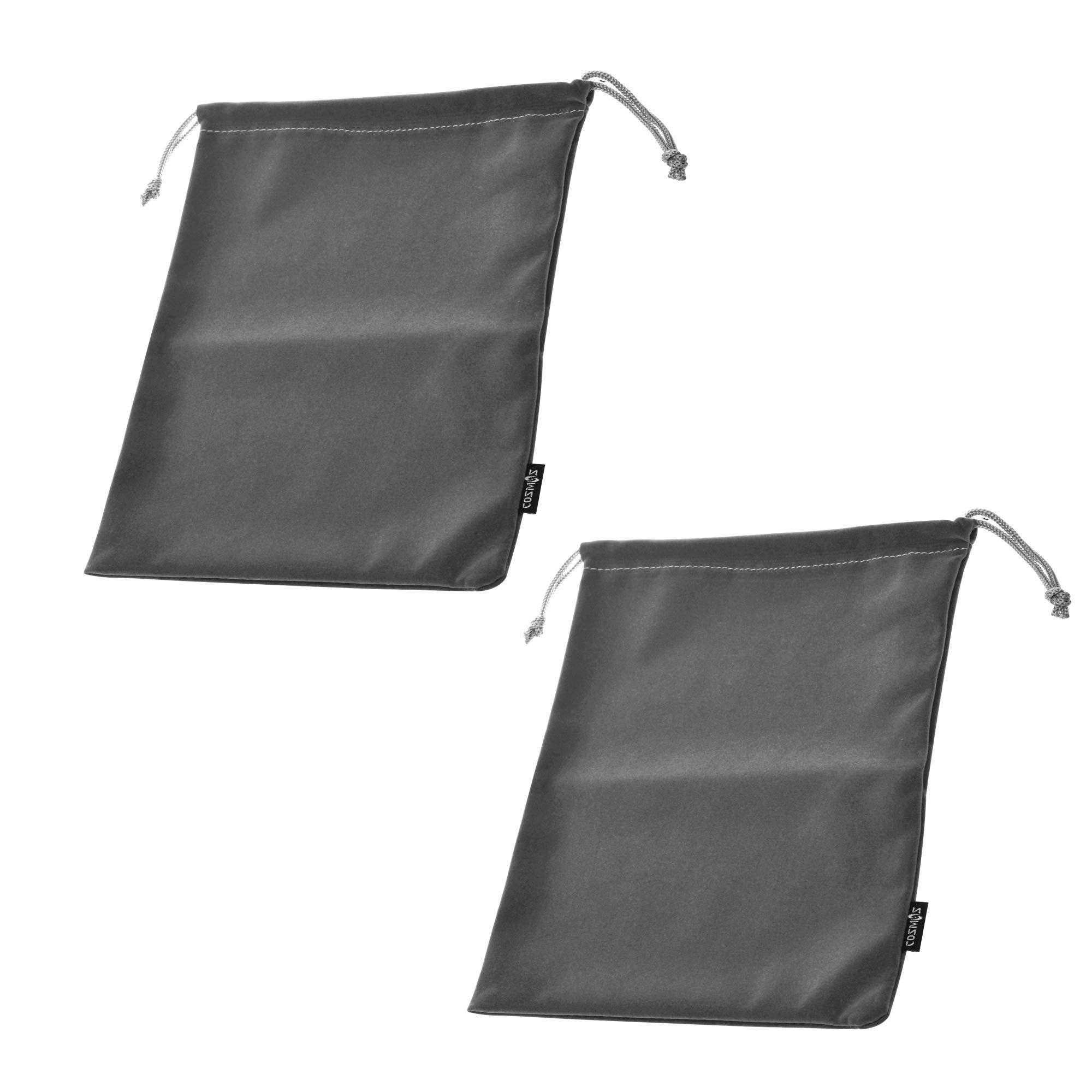 2 Pcs Portable Headphone Carrying Bag Travel Headset Storage Pouch Soft Drawstring Headphone Case Bag for Over-Ear (Gray Color)
