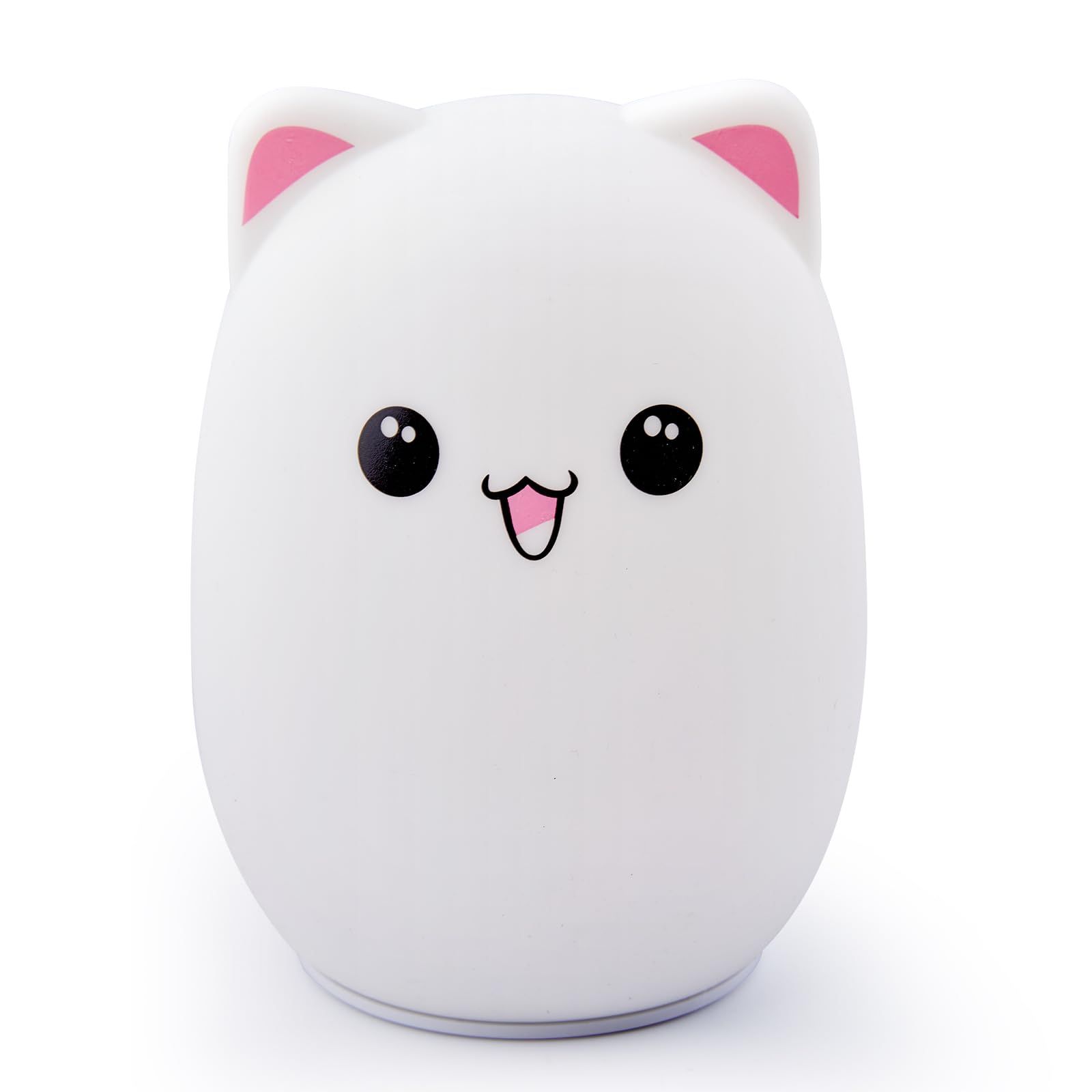 Cute Silicone Kitty Night Light with 3 Levels of Brightness,Lamp for Bedroom, Girls and Boys, Nursery, Baby Gifts, Tap Control