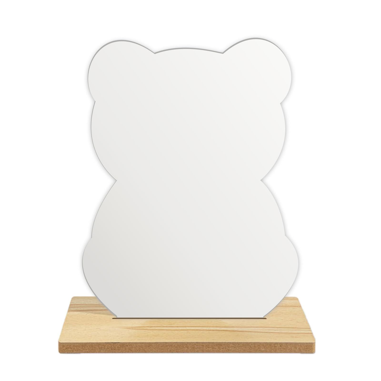 Stand Up Irregular Mirror,Little Bear Mirror for Desk,Not Fragile Acrylic Makeup Mirror,Funky Aesthetic Vanity Mirror for Office