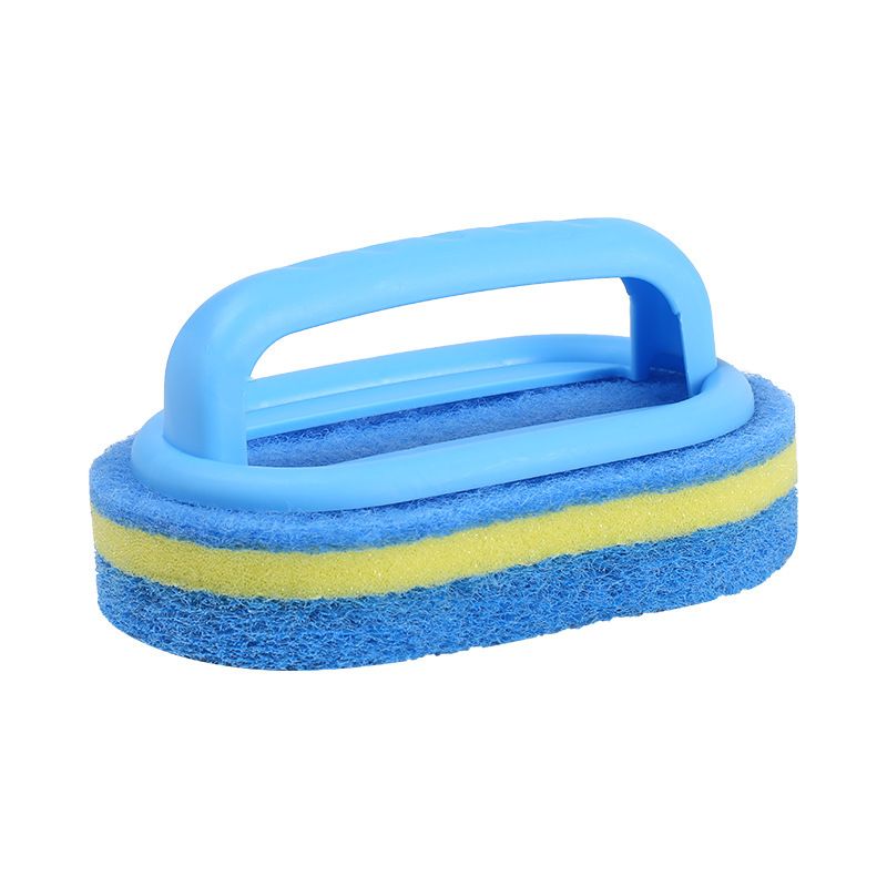 Handles Sponge Brush Blue Soft Magic Sponge Eraser Cleaning Bathtub Ceramic Tile Cleaner Kitchen Tool（2pcs）