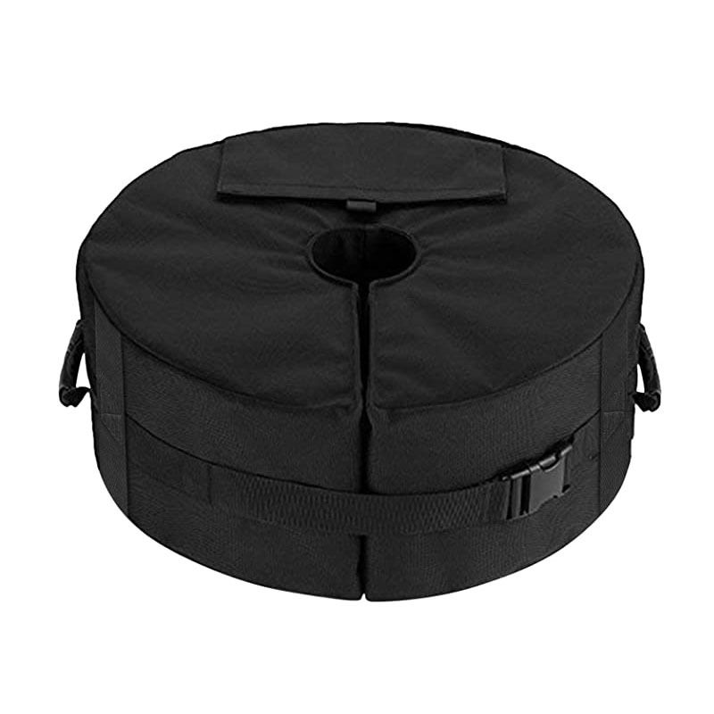 Round Umbrella Base Weight with Side Slot Opening, Cantilever & Any Outdoor Patio Umbrella Stand ~ Easy Set up (Black)