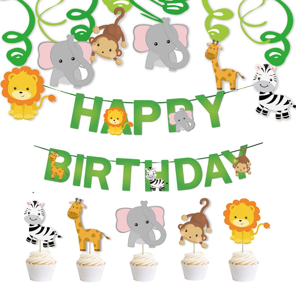 Happy Birthday Decorations Party Decorating Supplies First Birthday Decorations Kids Children （2 set）