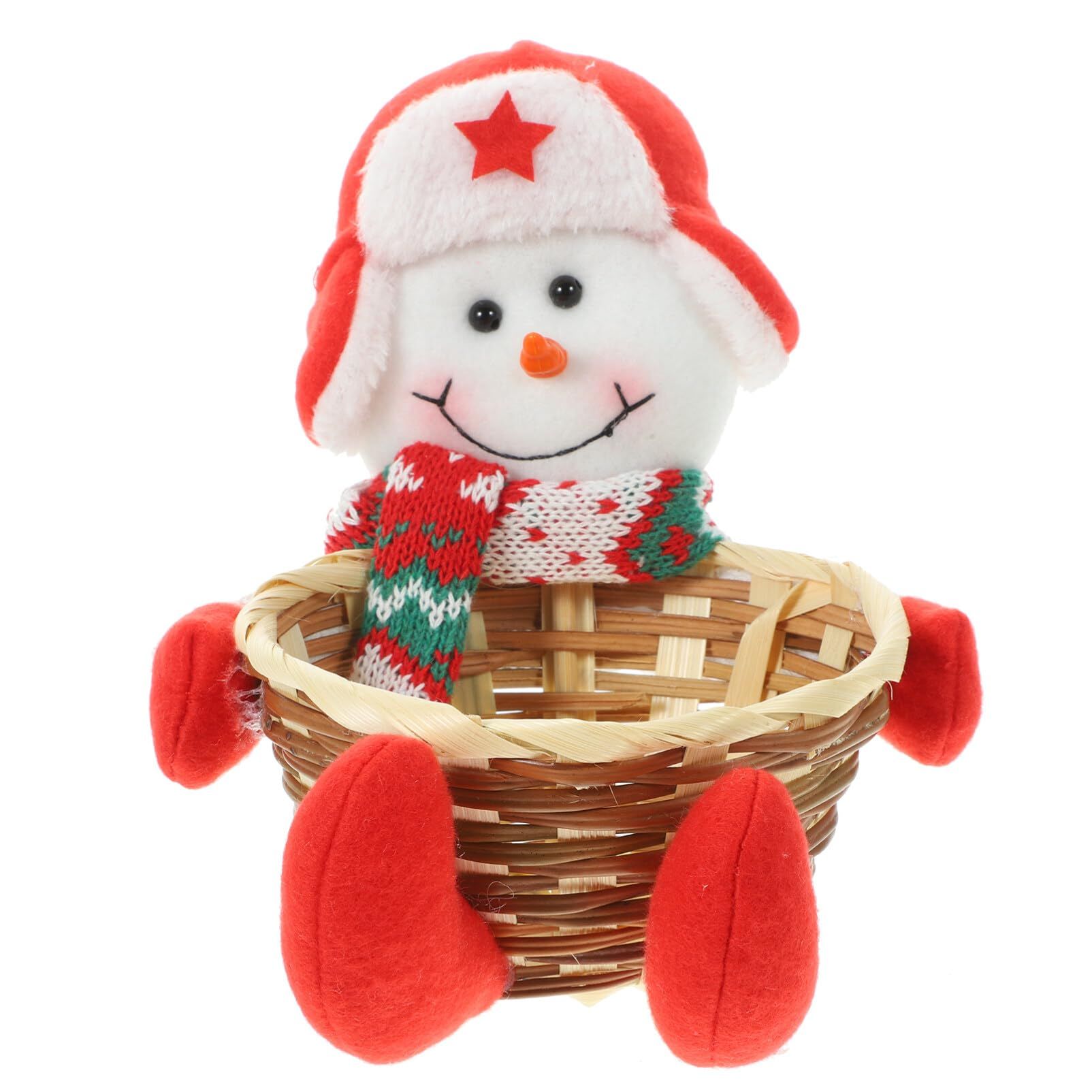 Christmas Candy Basket Candy Bowl Snowman Candy Basket Decoration Xmas Sugar Snack Container Dish for Holiday Table Desk