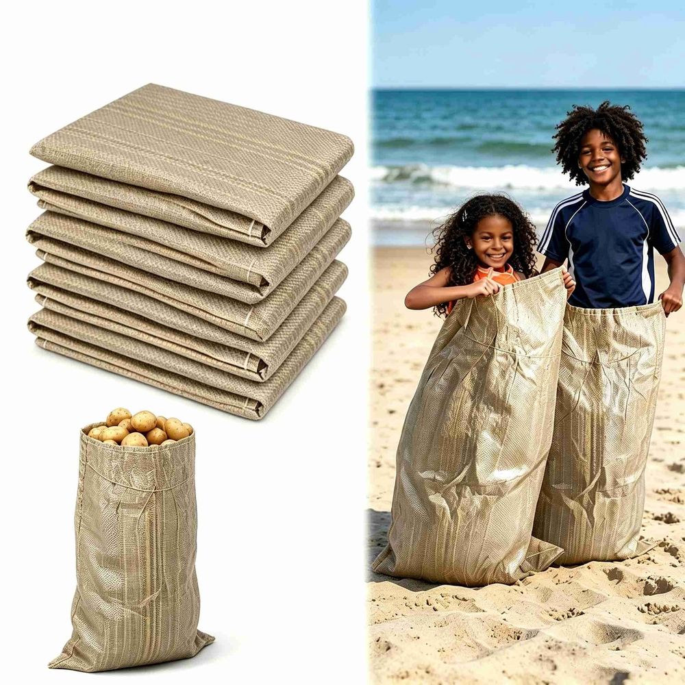5Pcs Potato Sack Race Bags, 24"x40" Outdoor Lawn Games for Adults and Kids, Large Gunny Sacks Burlap Bags for Outdoor Sports Games, Birthday Parties, Outdoor Family Gatherings, Barbecues