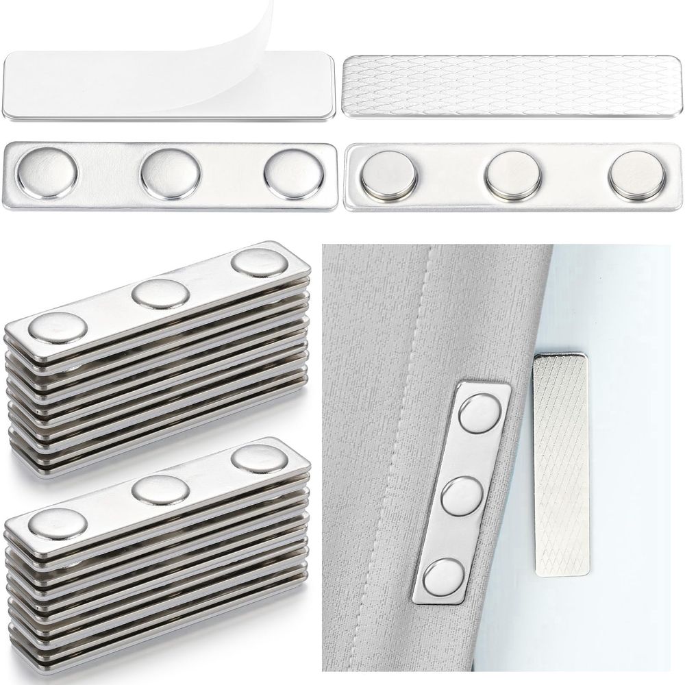 10 Pairs Outdoor Curtain Weights, 2.36"x 0.55" Waterproof Outdoor Curtain Magnets for Curtain, Flags, Tablecloth (Silver)