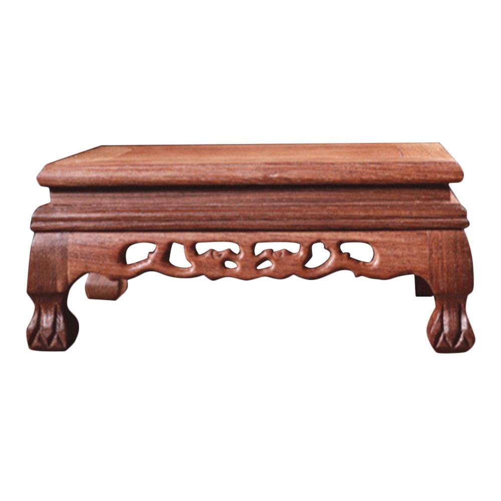 Sturdy Rectangular Wooden Base Stand for Flower Vase Crystal Ball and Oriental Furniture Display