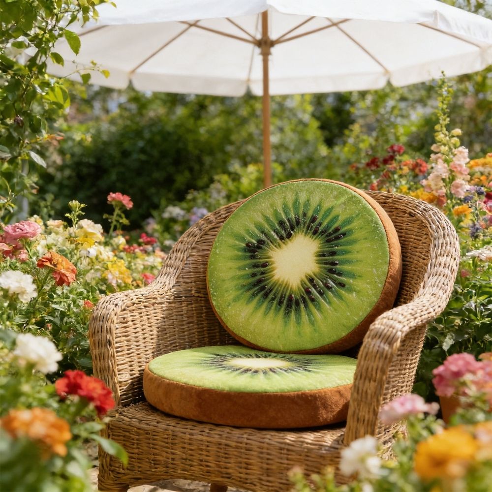 Cute Fruit Seat Cushion, 15.75x15.75x2.76in Flock Sofa Pad, Soft Decorative Floor Cushion, Comfort Home Decor for Bedroom Living Room, Hot Pink
