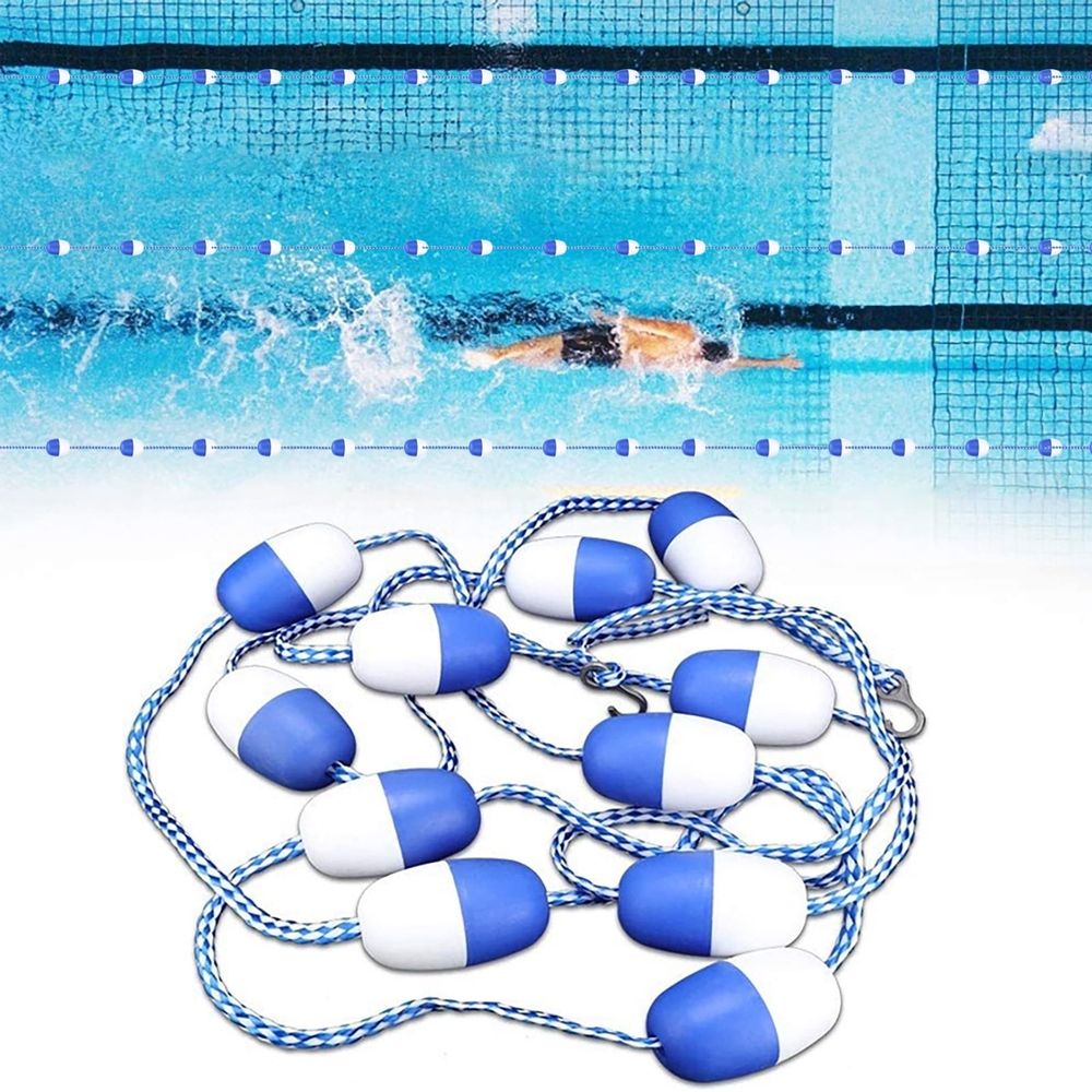 Swimming Pool Divider Floating Buoy Lane Rope Blue White Marker for Pool Training Hot Springs Beach Spa Water Safety Lane Separation Outdoor Boundary Accessory Hot Weather Travel Safety Accessory