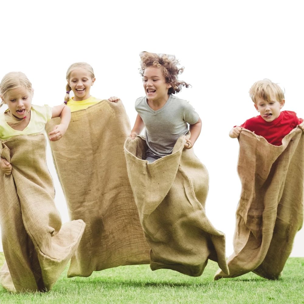 Large Potato Sack Racing Bag 23.62x39.37in, Linen Jumping Bag, Sturdy Play Sack, Versatile Prop for Family School Outdoor Racing Games, L