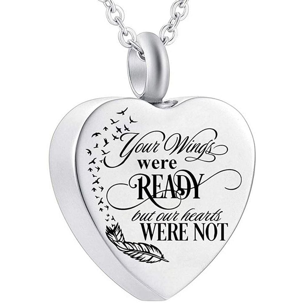 Cremation Heart Urn Necklace Ashes Jewelry for Women Men Keepsake Pendant Memorial Locket Ash Holder