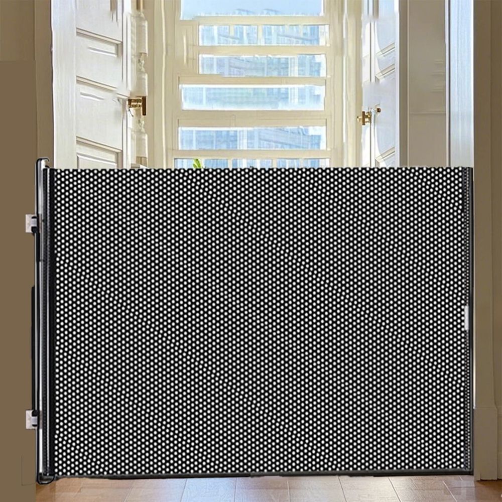 Retractable Pet Gate for Dogs and Cats,Portable Stair & Hallway Safety Barrier with Reinforced Design - Dog Proof Gate for Kitchen,Porch,Indoor Outdoor Use (19.69 x 49.21 inches)