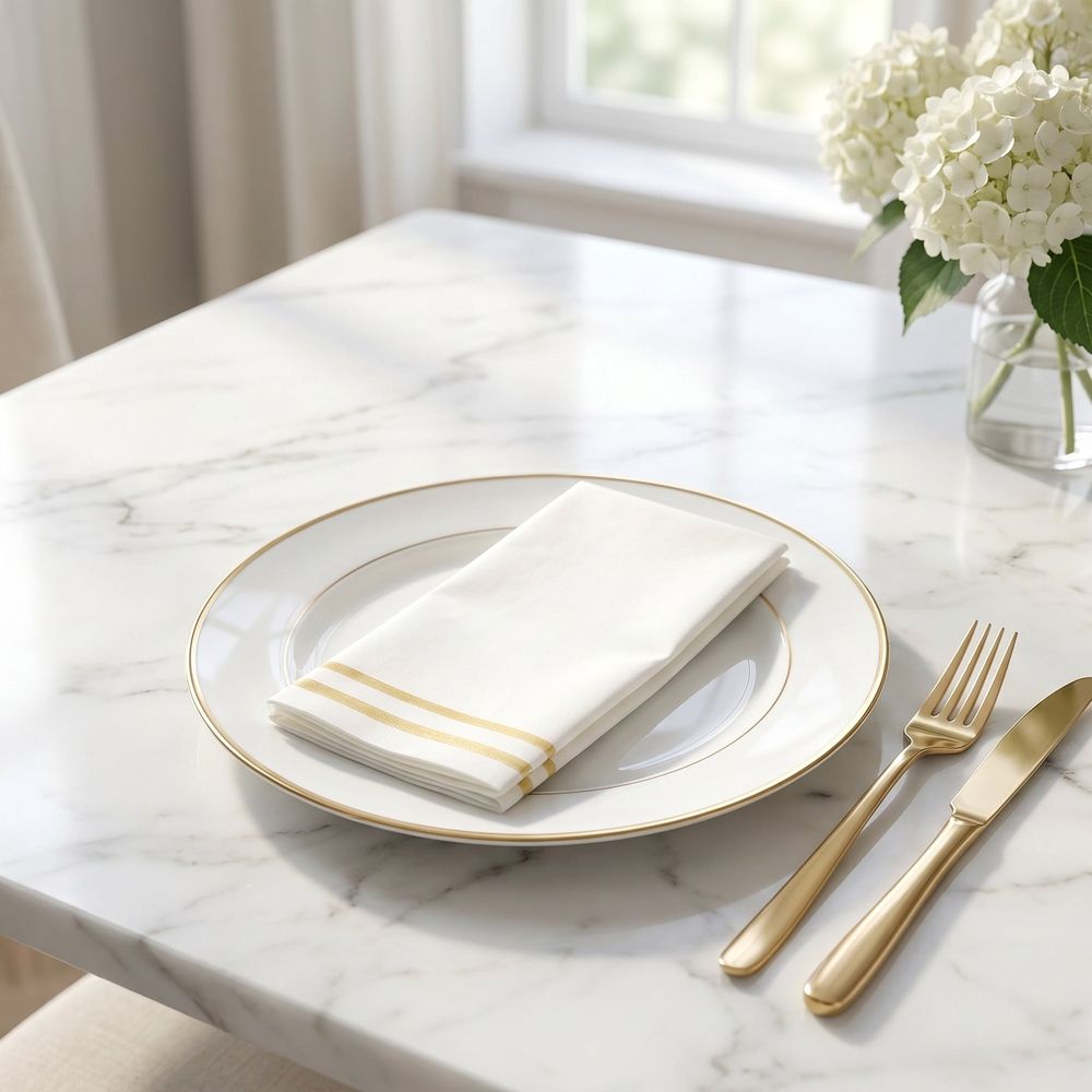 50Pcs Plated Gold Disposable Guest Towels with Fast Liquid Absorption for Kitchen and Bathroom