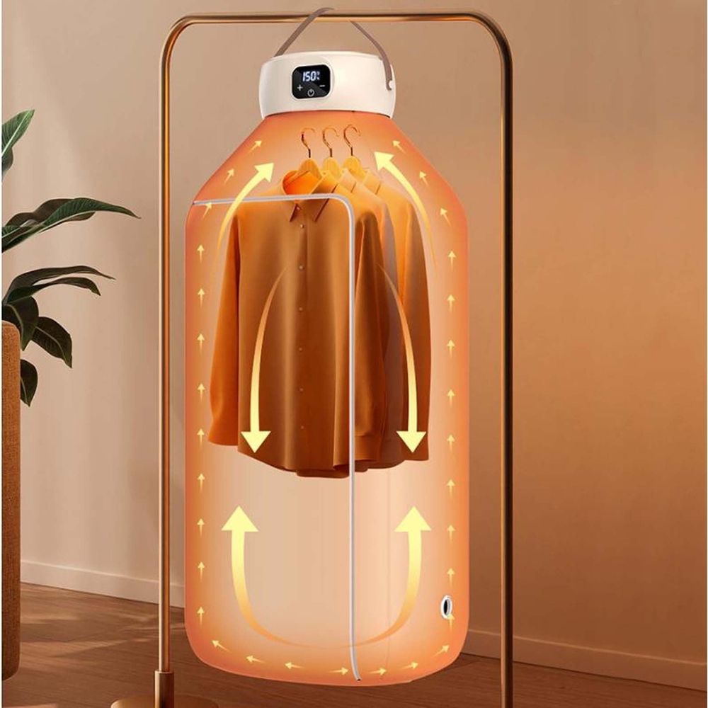 Foldable Clothes Dryer with Timer 6 Speed Intelligent Indoor Drying Rack 43x20x107cm Large Capacity Space Saving Energy Efficient for Underwear Baby Socks Apartment Dorm